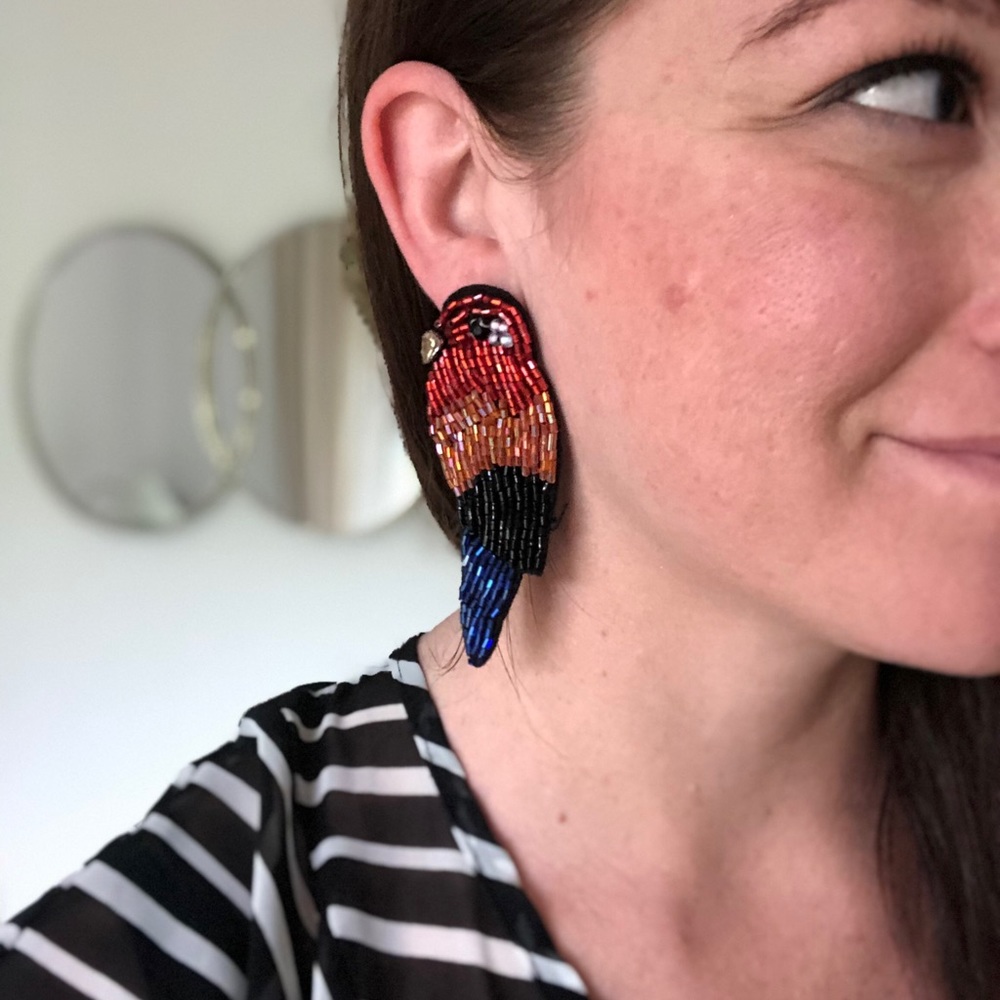 Beaded Parrot 🦜 earrings // vacation earrings